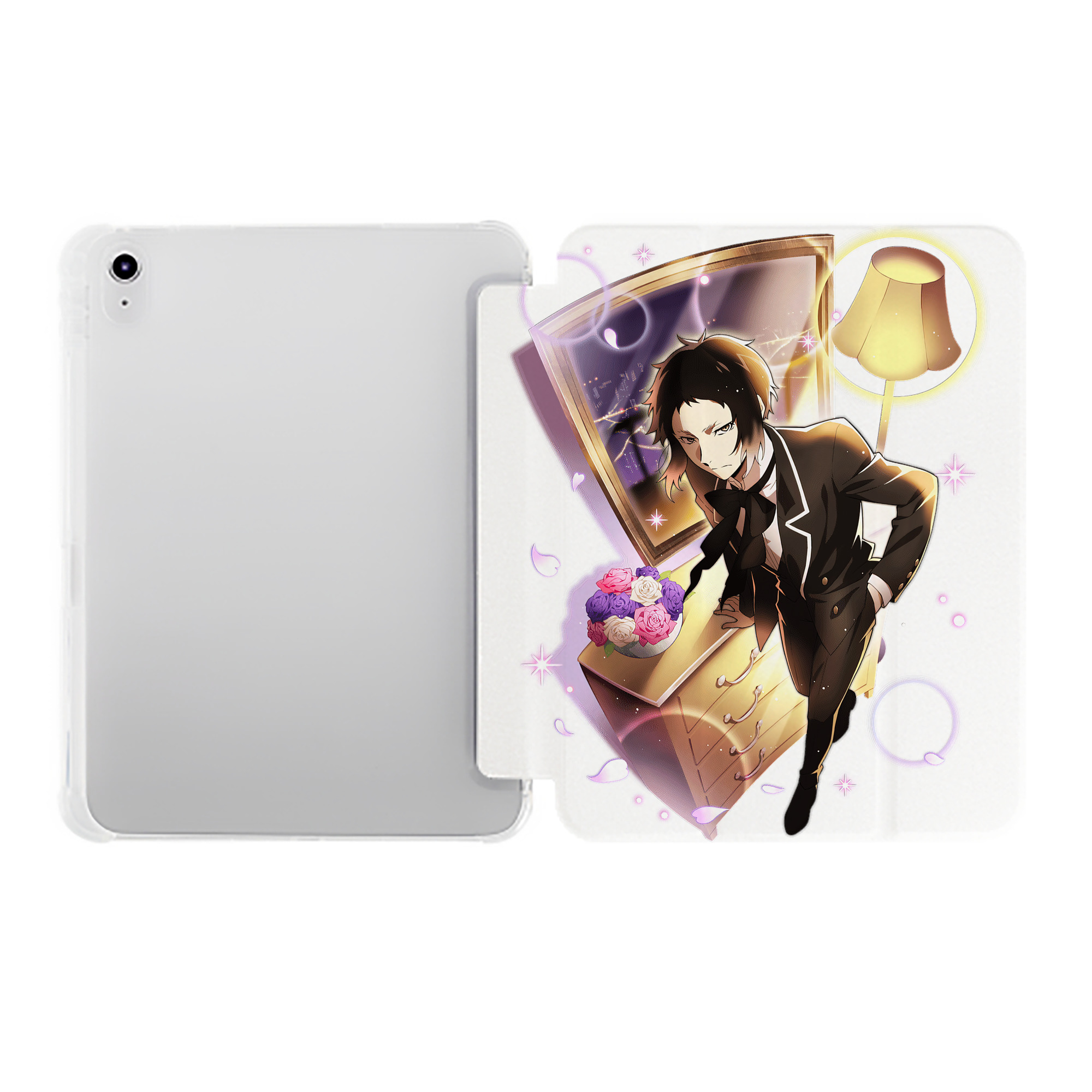 （画像用） 文豪ストレイドッグス Bungo Stray Dogs IPad ケース ペン収納付き 三つ折りスタンド PUレザー×シリコン 対応機種9.5/10.5/10.9インチ